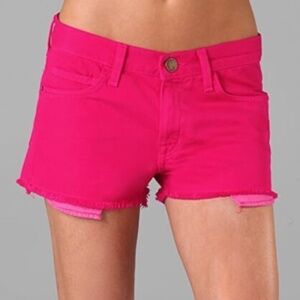Current Elliott Denim Shorts The Boyfriend Shorts Bright Rose Hot Pink
